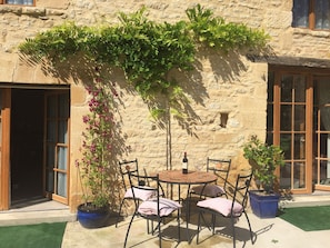  South facing Patio from Kitchen double glass doors