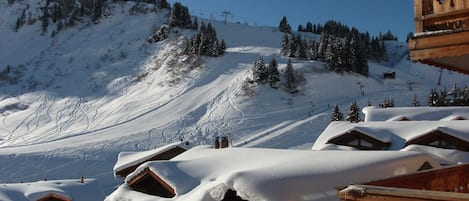 View from balcony towards main slope