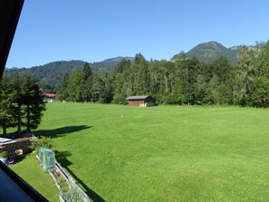 Blick vom großen Süd- Westbalkon aufs freie Feld!