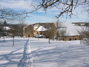 view from the garden in winter