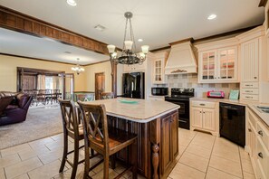 Kitchen open to living room