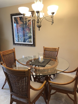 Dining area next to kitchen.