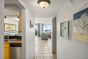 Walking down hallway from front door entrance 