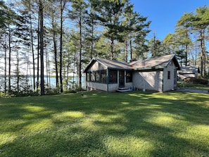 The outside of the house with ocean views.