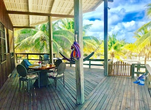 Spacious wrap around veranda with hammocks and the Caribbean breeze.