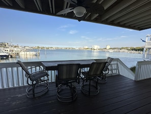 Enjoy a meal on the deck as you watch the sea life.