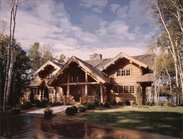 This beautiful log  home is made exclusively from Michigan red pines.