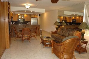 Beautiful rattan furniture updated from original Kamaole Sands style 