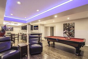 Game Room with mood lighting.