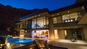 Incredible saltwater pool & spa visible from second floor all with city views