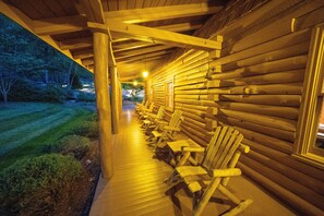 Front Porch with Six Rocking Chairs