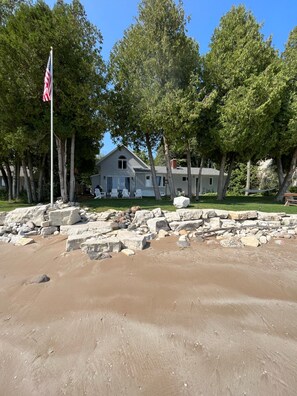 CedarShores cottage view from sand beach