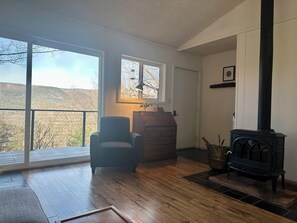 Wood burning stove for cozy evenings in.