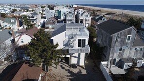 Aerial VIew Rear of House with Backyard