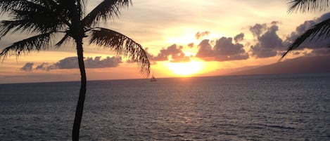 A gorgeous Maui sunset. Picture taken from our patio. 