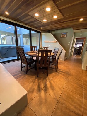 Dining area seats 8