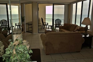 LIVING AREA & BALCONY