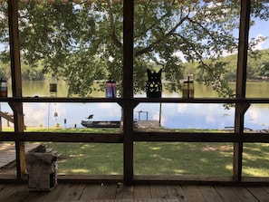 Screened in porch on the water
