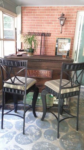 enclosed patio seating