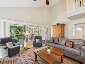 Living Room Opens to Screenend Porch at 11 Beachside