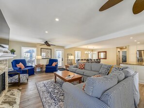 Living Room, Dining Area and Kitchen at 4 Driftwood