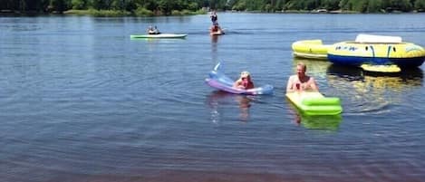 Swim or float, fun all day on the sandy beach!