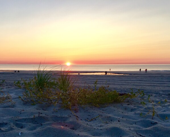 The sunrise from our beach