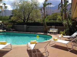 Spend the afternoon poolside, surrounded by beautiful landscaping