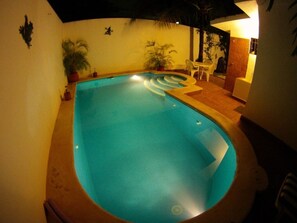 Take a dip in the pool at night and enjoy the stars above 