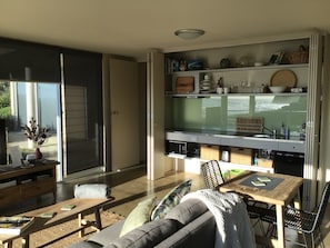 Living area and kitchenette 