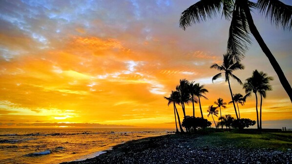 Gorgeous sunset from our nearby beach! Grab a chair and a drink and enjoy!