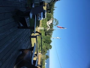 From TV room.  View over the deck.