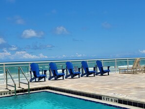 New paver pool deck with expanded spa. 