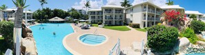 One of the largest fresh water pools on the island with hot tub