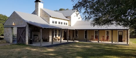 Stone Farmhouse with lots  of outdoor seating to your liking.