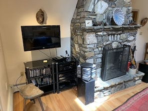 Fireplace and flat panel TV and stereo center