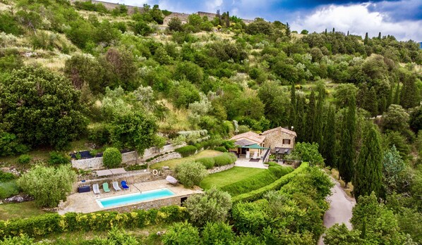 Nestled into the hillside of Cortona. A short walk into town