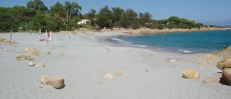 spiaggia davanti alla casa