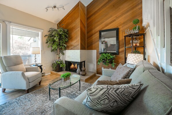 Down stairs living room with pull out couch 