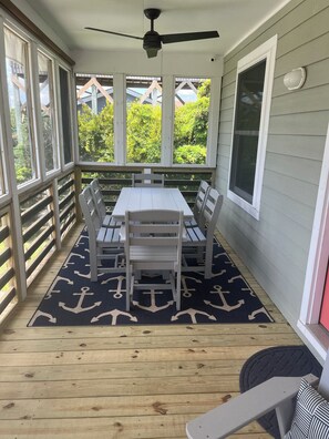 Front porch table. 