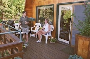 Relax on your deck overlooking the Kenai River