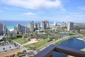View of Sandestin beachfront. Westwinds is west-most, w/ red roof, on the beach.