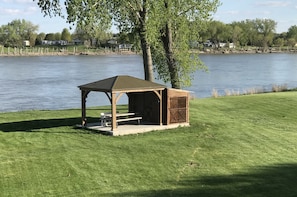 New Gazebo and boat house - structure has power. Setup your own band.