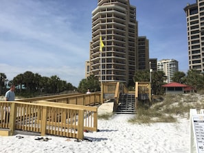 Westwinds beach ramp, handicap friendly. Beach wheelchair available. 