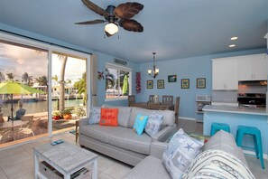 Living room areal with new couches December 2021