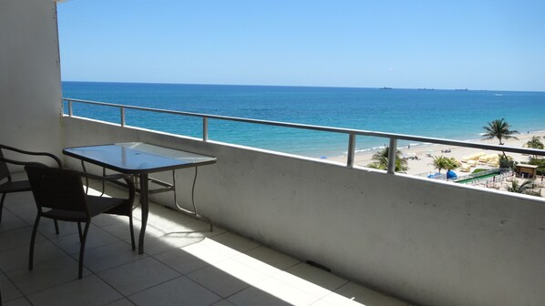 Balcony view where you can watch the cruise ships arrive & depart. 