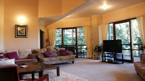 Lounge area, 3 large sofas and TV room
