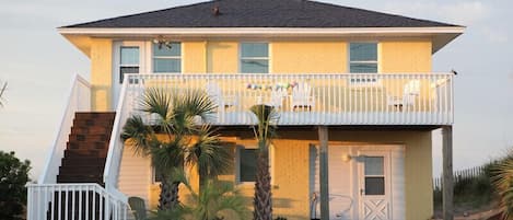 Sunset view of our Sea Worthy oceanfront beach home