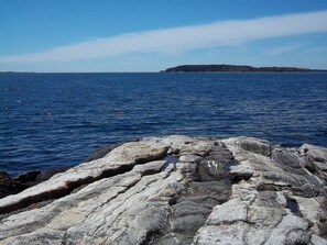 View from the rocky coastline. 300' of shore.