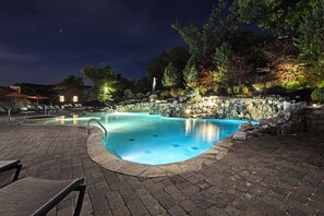 The beautiful grotto pool located right on the resort!